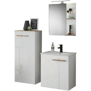 Places of Style Badkamerserie Solid Totale breedte 130 cm, wastafelonderkast met inbouw-wasbak, halfhoge kast (3-delig)
