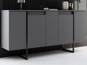 Mobistoxx Dressoir LUXANA 4 deuren antracite/zwart