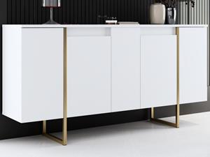 Mobistoxx Dressoir LUXANA 4 deuren wit/goud