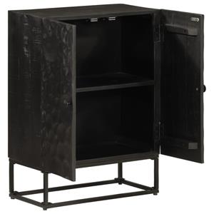 vidaXL Dressoir 55x30x76 cm massief mangohout en ijzer zwart