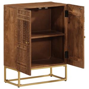 vidaXL Dressoir 55x30x76 cm massief mangohout en ijzer