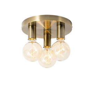 Qazqa - Moderne Deckenleuchte Bronze rund - Facil - Bronze