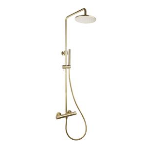 Sanilux Regendoucheset Opbouw  Blair Thermostatisch Geribbelde Knop Douchekop 30 cm Goud