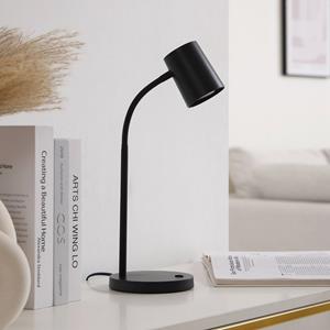 LINDBY Radka tafellamp, zwart, flexibele arm