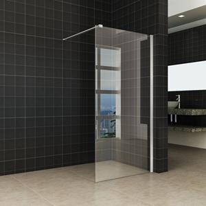 Aqua Splash Douchewand Met RVS Profiel 120X200 cm 10 mm Nano Glas 