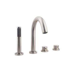 Aqua Splash Badrandkraan 4-Gats Thermostatisch RVS Afbouwset - Badrandkraan 4-gats
