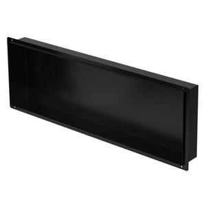 luxebath Wandnische aus Edelstahl, 90x30x10 cm, Schwarz, Duschnische, Randlos, Einbauregal, Flexibler Einbau, Befliesbare Nische für Badutensilien,