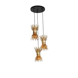qazqa Art-Deco-Hängelampe Gold 3-flammig - Wesley - Gold