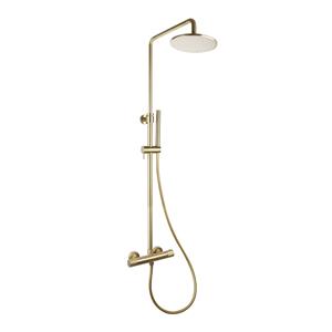 Sanilux Regendoucheset Opbouw  Blair Thermostatisch Geribbelde Knop Douchekop 25 cm Goud