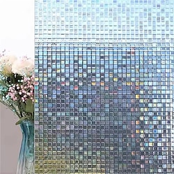Light in the box 3D-kleefvrije statische privacyglasfolie decoratieve glasmozaïekfolie raster privacyglasfolie 45 100 cm