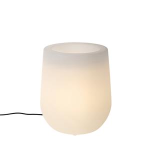 qazqa Außenstehleuchte Flowerpot weiß inkl. led IP44 - Flowerpot - Weiß