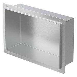 Duschnische 30x20 cm Silber aus Edelstahl Unterputz Rahmen Wandnische Duschablage LuxeBath
