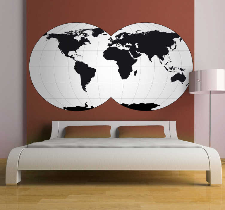 Tenstickers Sticker wereldbollen wereldkaart