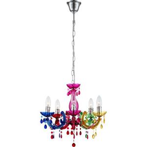 Kronleuchter Hänge Leuchte Decken Pendel Lampe Ess Zimmer Beleuchtung Luster bunt Globo 63118-5