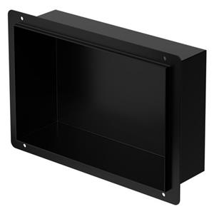 luxebath Wandnische aus Edelstahl, 20x30x10 cm, Schwarz, Duschnische, Randlos, Einbauregal, Flexibler Einbau, Befliesbare Nische für Badutensilien,