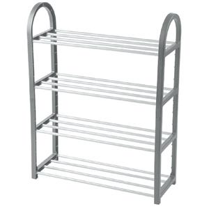 Schoenenrek - grijs - 8x paar schoenen - kunststof - 50 x 19 x 66 cm -