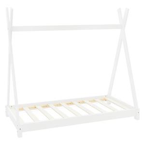 ML-DESIGN Kinderbett Kinderhaus mit Lattenrost aus Massivholz für Mädchen und Jungen, Hausbett 70x140 cm Weiß aus Kiefernholz Jugendbett Bettenhaus