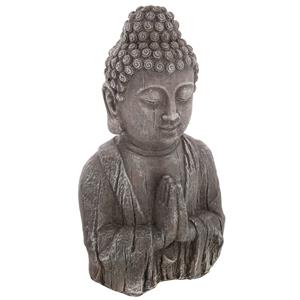 Statuette Buddha Büste - Holzeffekt h 48 cm Atmosphera Dunkelgrau