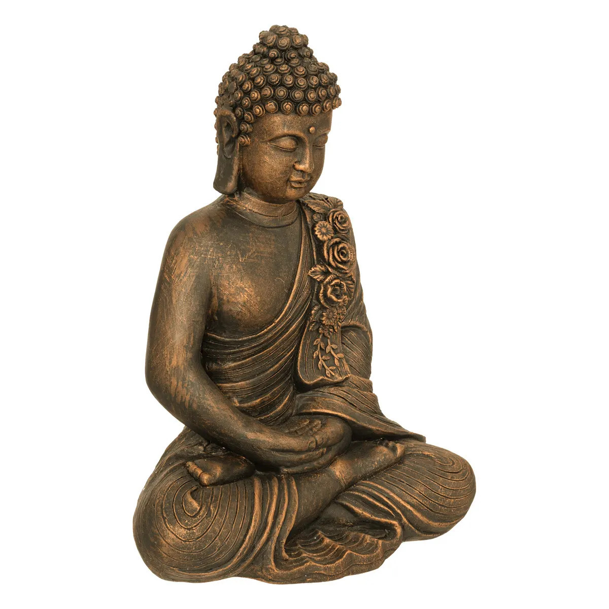 Atmosphera - Figur Bouddha Glasfaser - bronze - H.53 cm Bronze