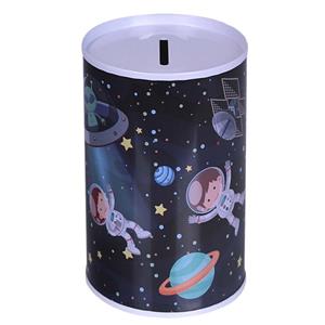 Merkloos Spaarpot astronaut- metaal - D12 x H16 cmÂ - ruimte thema -