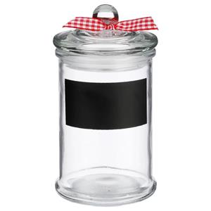 Secret de Gourmet Kruidenpotje/voorraadpotje met krijtvlak - 350 ml - glas -