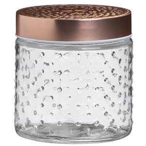 Urban Living Voorraadpot/bewaarpot Blair - 500 ml - glas - koperen deksel - D11 x H13 cm -