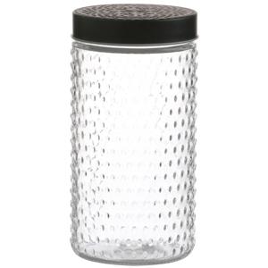 Urban Living Voorraadpot/bewaarpot Roma - 1.5L - glas - zwart - D12 x H22 cm -