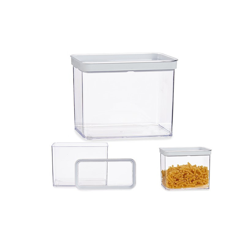 Gondol Plastics Keuken opslag voorraad bakjes transparant met deksel van 2.2 liter -