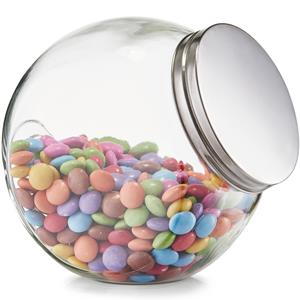 Zeller Present Vorratsglas Vorratsglas "Candy, Glas/Edelstahl 410, 2200 ml, Glas/Edelstahl 410, transparent, 18 x 12,5 x 18 cm