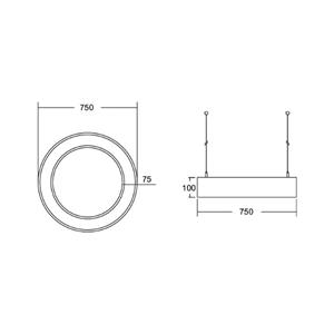 BRUMBERG Biro Cirkel Ring direct 75 cm 50 W aan/uit wit 830
