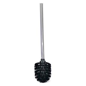 Wc/toiletborstel zwart/zilver 34.5 cm van RVS -