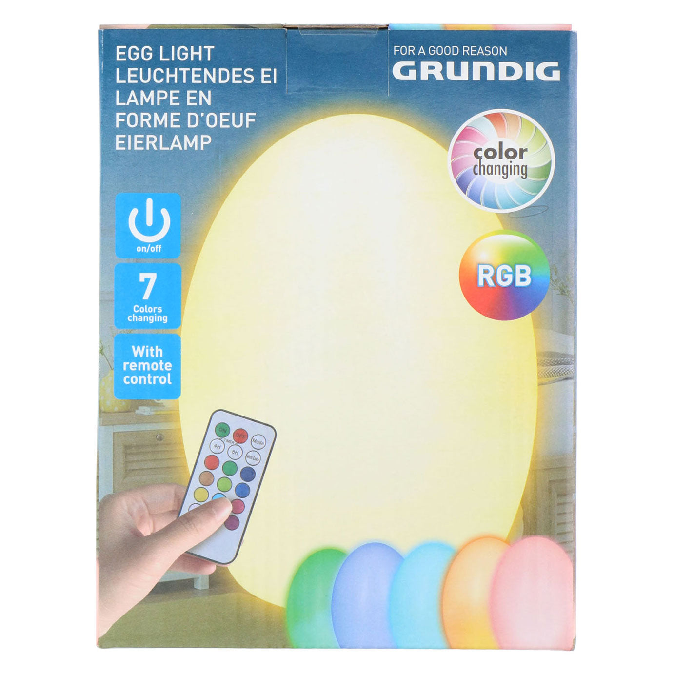 Abi Kleurveranderende Nachtlamp in Eivorm, met Afstandsbediening