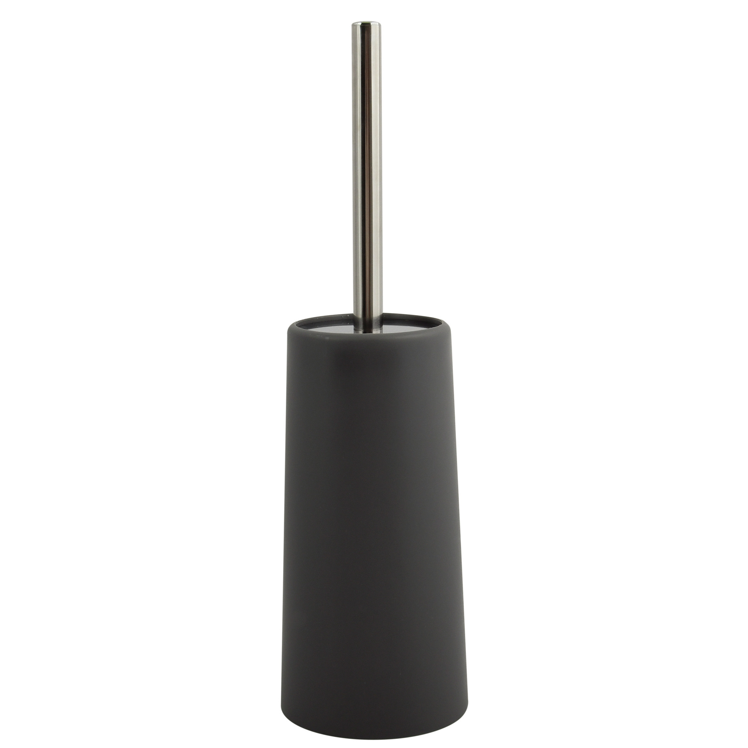 MSV Toiletborstel houder/WC-borstel - antraciet grijs - kunststof - 35 cm -
