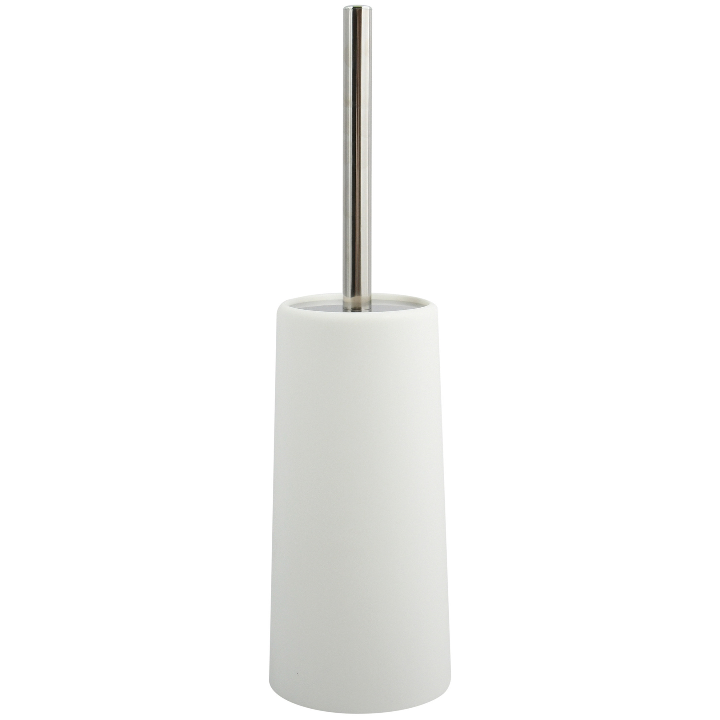 MSV Toiletborstel houder/WC-borstel - ivoor wit - kunststof - 35 cm -