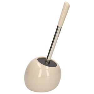 5five WC-/toiletborstel met houder rond beige glans keramiek cm -