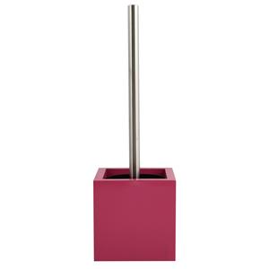 MSV Toiletborstel in MDF houder/rvs wc-borstel - fuchsia roze - cm -