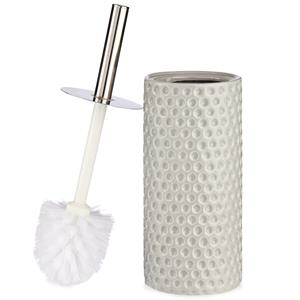 Berilo Toiletborstel/wc-borstel kiezelgrijs met stippen keramiek 31 cm -