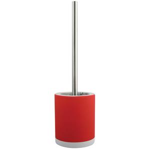 MSV Shine Toilet/wc-borstel houder - keramiek/metaal - rood - cm -