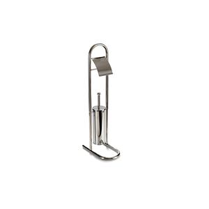 Berilo Toiletborstel/wc-borstel met rol-houder chrome metaal 78 cm -