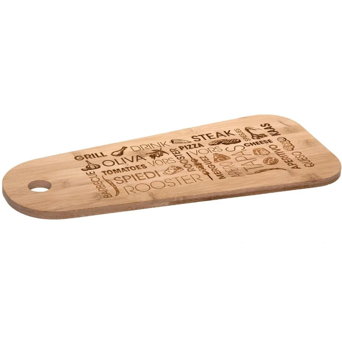 Secret de Gourmet Tapas serveerplank rechthoek 45 x 19 cm van bamboe hout -