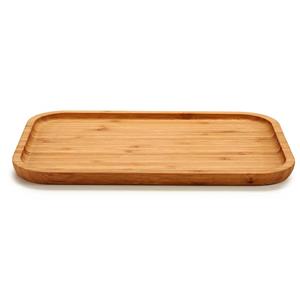 Kinvara Voedsel/hapjes serveerplank van bamboe 30 x 20 cm met rand -