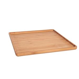 Cosy & Trendy Serveerplank met opstaande rand - bamboe hout - 26 x 26 cm -