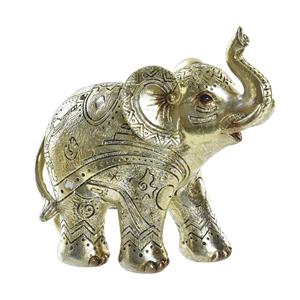 Items Olifant dierenbeeld - goud - polyresin - 13 x 6 x 13 cm - home decoratie -