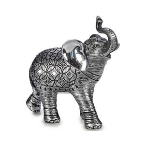 Giftdecor Olifanten dierenbeeldje/woondecoratie zilver 21 x 8 cm -