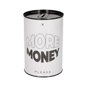 Concorde spaarpot blik - more money please - 10 x 15 cm -