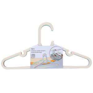 Merkloos Kledinghangers voor kinderkleding met broekstang - 8x - kunststof - kleur mix - 29 x 15 cm -