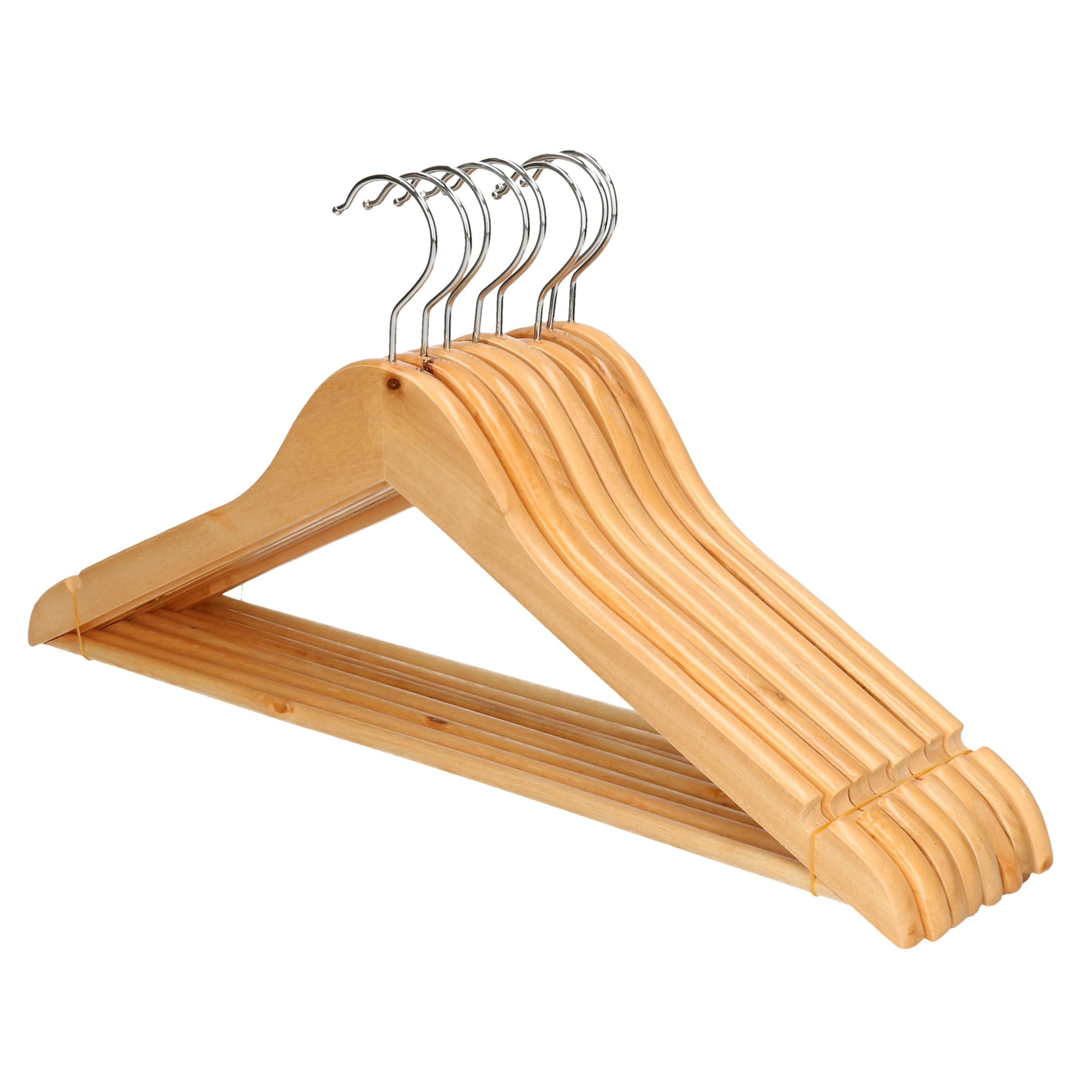 Kipit Kledinghangers - 8x - hout - luxe hangers -