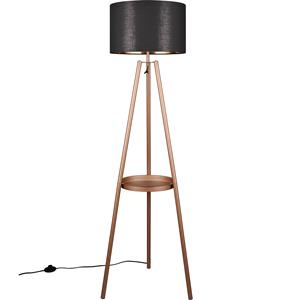BES LED LED Vloerlamp - Trion Loet - E27 Fitting - Rond - Coffee - Metaal