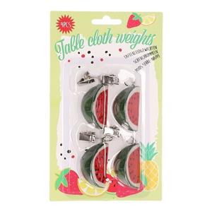 Watermeloen tafelkleed gewichten 4 stuks -