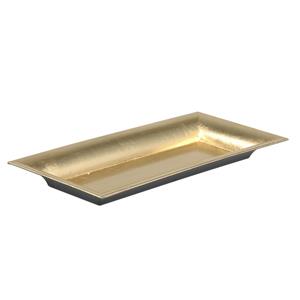 Kaarsenbord/plateau - goud - 28 x 12 cm - kunststof - rechthoekig -